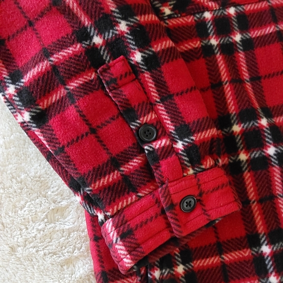 🌺 Unisex Soho Threads Red Plaid Sherpa-Lined Jacket - Picture 7 of 12